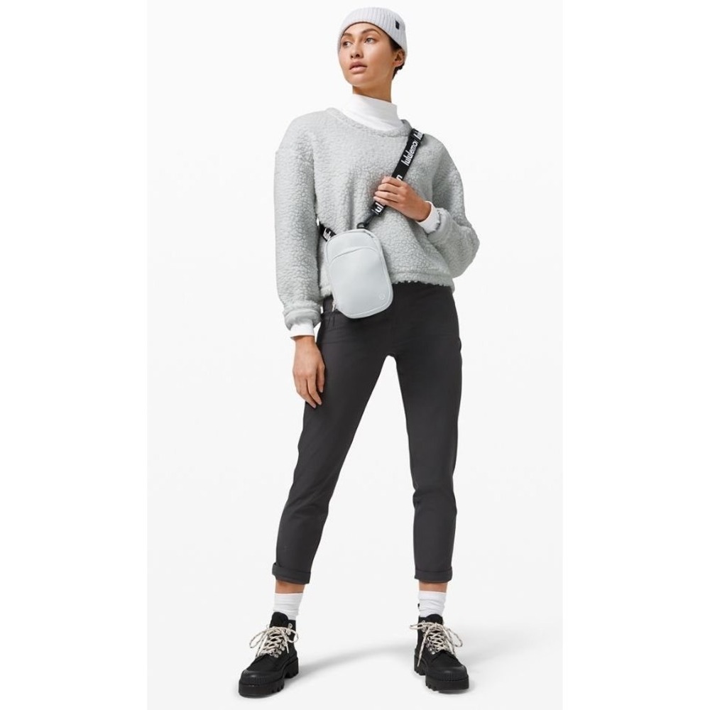 Lululemon Wool Whenever Crew Women 4 Gray‎ Vapor Sherpa Fleece Pullover Gorpcore
